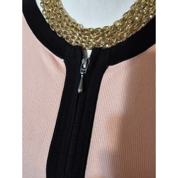 Linea by Louis Dell'Olio Whisper Knit Pink Rose Zip Front Cardigan Size Large L - Picture 2 of 5